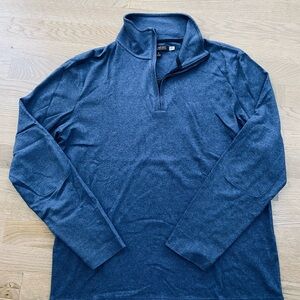 Banana Republic Men’s Navy Luxury Touch Quarter zipper Size M Sweater Top